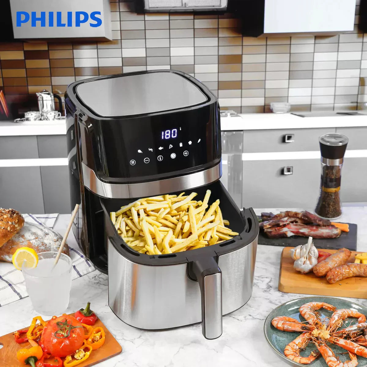 Philips Essential Airfryer XL 2.65lb/6.2L Capacity Digital Airfryer with Rapid Air Technology, Easy Clean Basket, Black